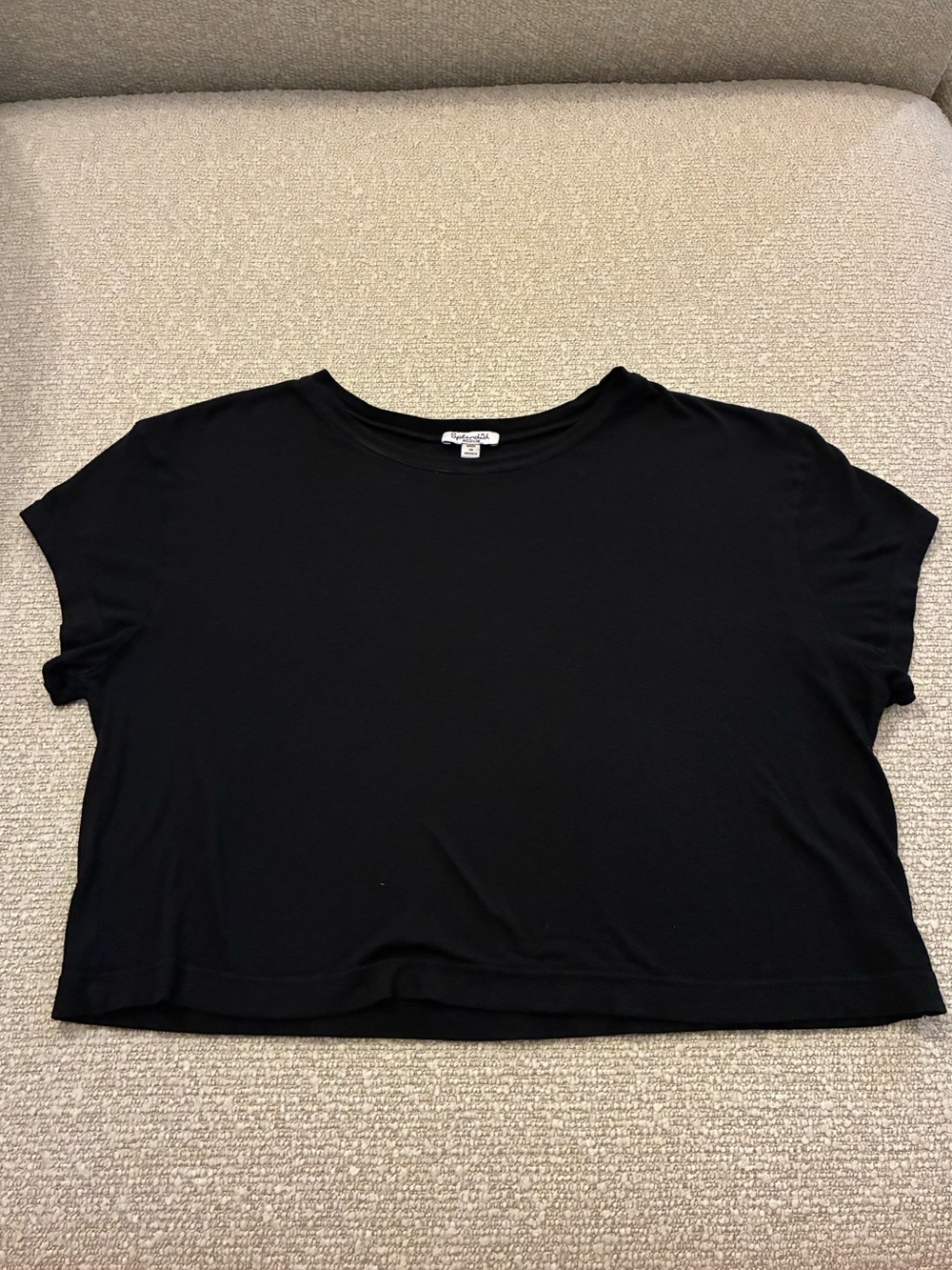Splendid Black Cropped Crew Tee